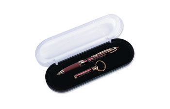 Bellazza Pen/Brass Barrel Key Tag