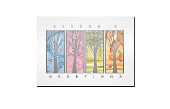 Pastel Trees Holiday Card