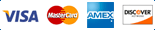 We accept American Express, Visa, Discover, and Master Card